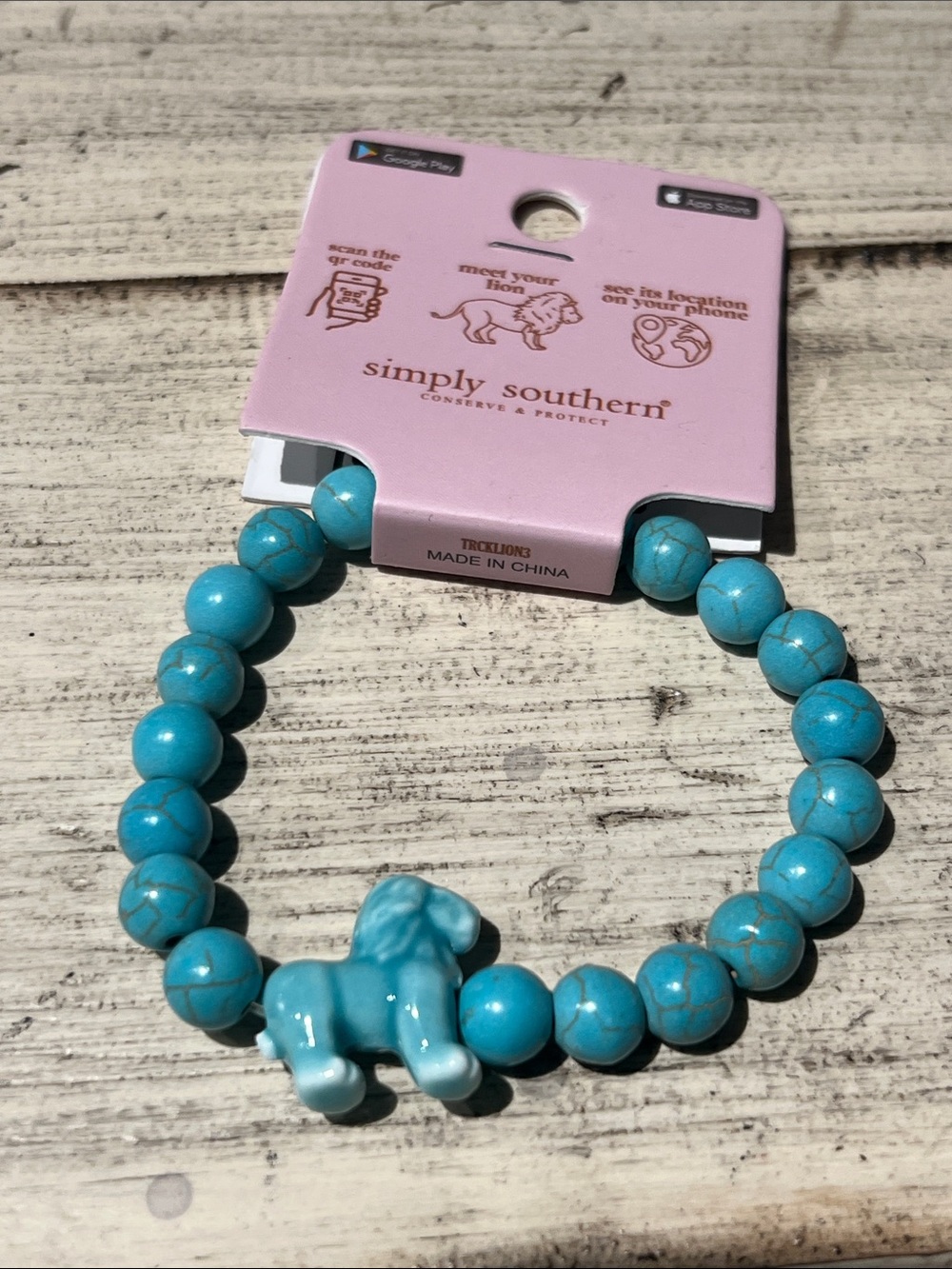 Simply Southern Turquoise Beaded Bracelet with Dog Charm